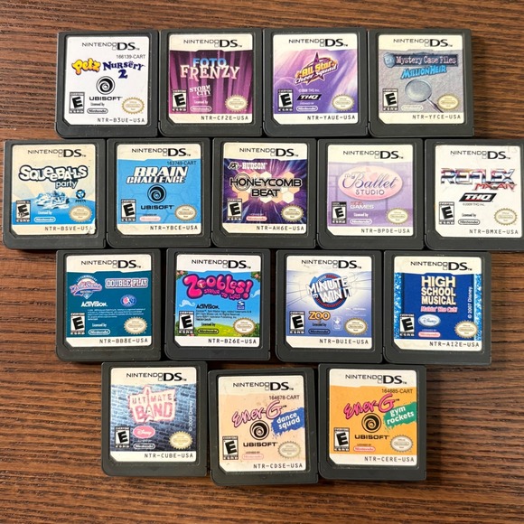 Nintendo DS Game Lot 16 Games Bundle Mixed Genres Kids Family Good Condition